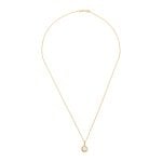 Round Opal and Diamond Halo Yellow Gold Missoula Necklace 15995