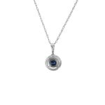 Sapphire and Diamond Halo pendant Dalzell Necklace 16004