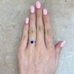 0.59 carat Round Sapphire Set in Prongs Caney Ring Hand Picture f1 16005