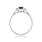 center Sapphire and Diamond Halo Caney Ring 16005