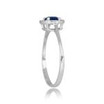 Sapphire and Diamond Halo white gold ring Caney Ring 16005