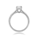 GIA Certified 1.00 carat Emerald Cut Diamond Sunray Ring 16007