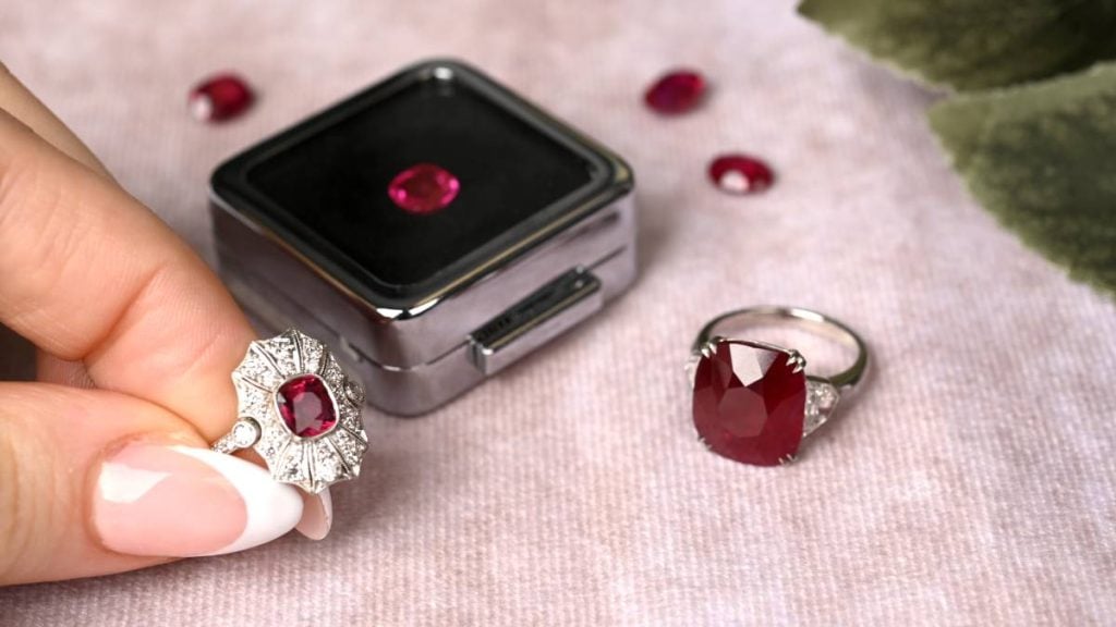 Collection of Burma Ruby Loose Gemstones and Rings