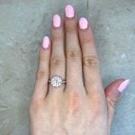 Vintage Diamond on Platinum Engagement Lima Ring Hand Picture f1 Dis7830