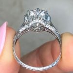 Round Brilliant cut diamond set in hand-engraved shank Back View f6 Dis7830