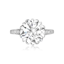 4.01 carat GIA Certified Platinum ring Diamond Lima Ring Dis7830-TV