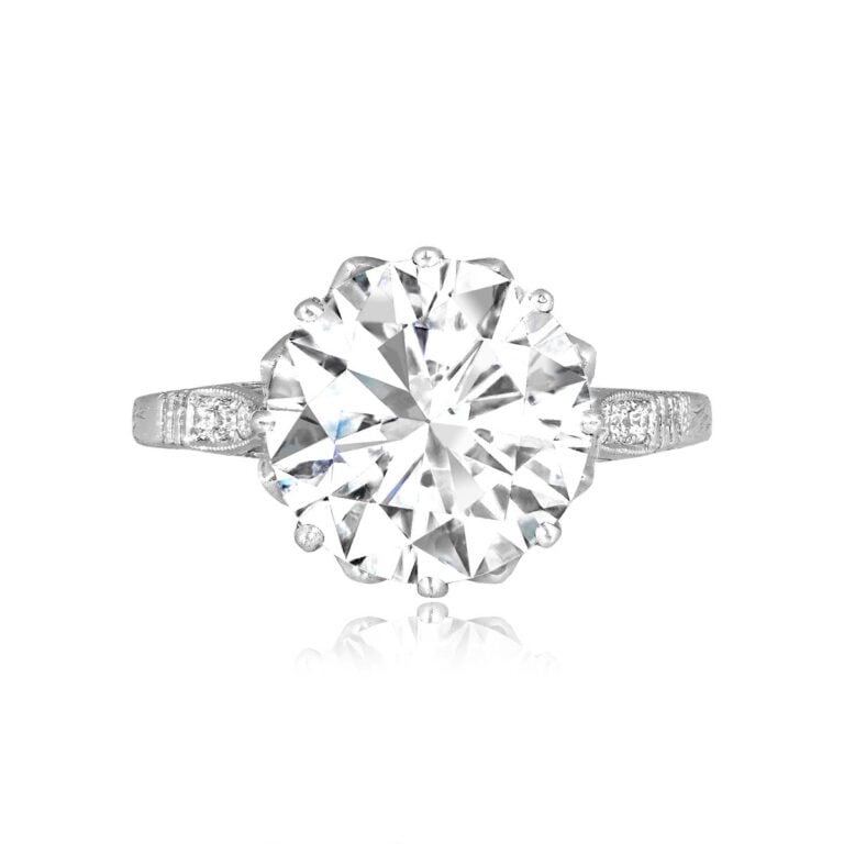4.01ct GIA Certified Diamond Platinum Lima Ring