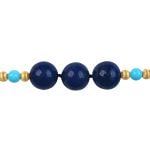 beaded design necklace with lapis, turquoise and yellow gold beads Wayside Necklace EF-N1053