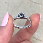 Round-Cut Sapphire Set in Platinum Shank Back View f6 MOSK101