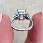 Diamond with Sapphire Accents Set in Platinum Ring Back View f6 MTG1