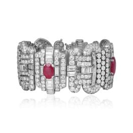 approximately 10 carats total non-heated burma rubies and diamond Wareland Bracelet SBr112