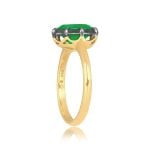 1.87ct Colombian Heart Shaped Emerald set in blackened platinum Alamito Ring 15731
