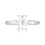 Vintage 1.23ct emerald cut diamond platinum