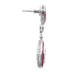 platinum earrings featuring Ruby and Diamond Drop Partoun Earrings EAji968 TSV photo