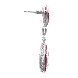 platinum earrings featuring Ruby and Diamond Drop Partoun Earrings EAji968 TSV photo