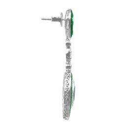 Sapphire, Tsavorite and Diamond Carlin Earrings EAt961 Top Side View photo