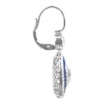 Diamond and Sapphire Halo hanging earrings Montello Earrings EAti964 TSV photo