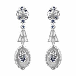 Sapphire and Diamond Heyburn Earrings ECg959 back view photo