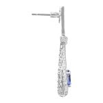 Oval Cut Sapphire and Diamond Roswell Earrings ECg963 Back View