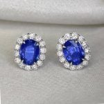 Sapphire and Diamond Cluster Stud Scio Earrings