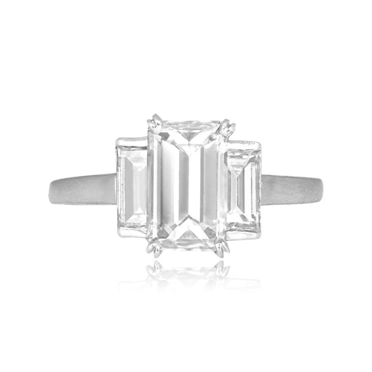 1.51ct Emerald Cut Diamond Crestline Ring