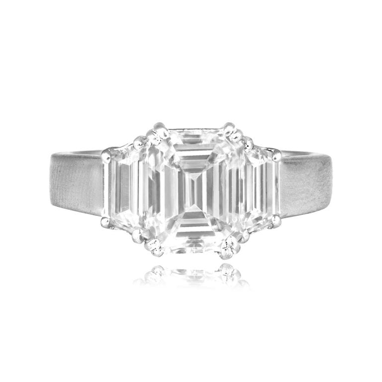 GIA 2.01ct Emerald Cut Diamond Norton Ring