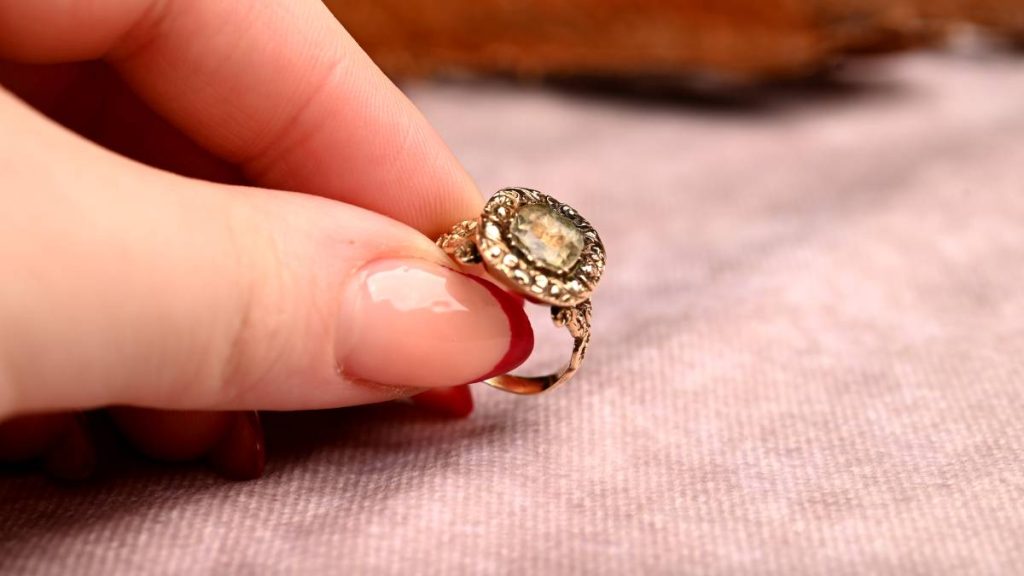 Gold Antique Georgian Ring in Hand
