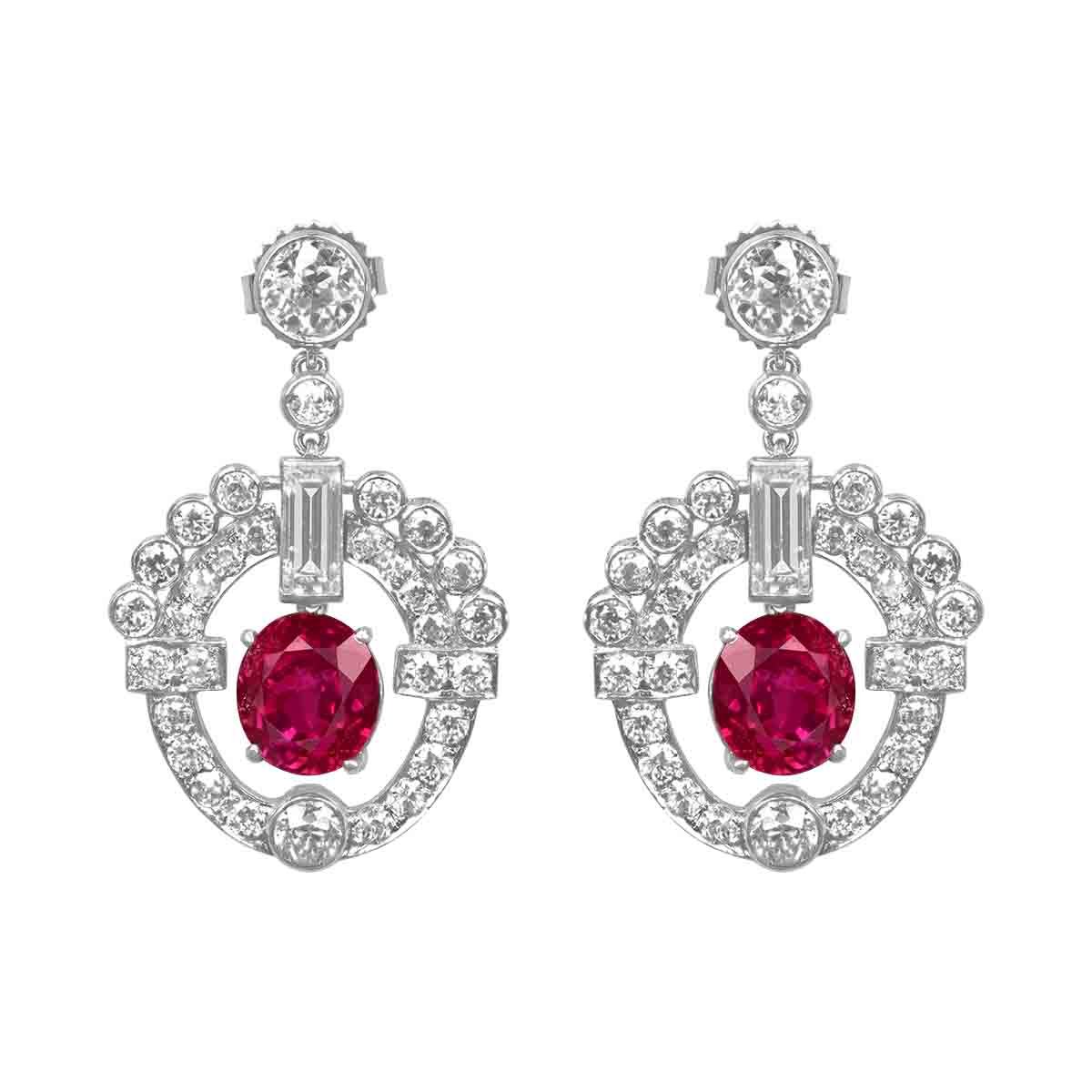 Stacked from 11 images. Method=C (S=1) cartier earrings with burma rubie and diamond stones Cartier Earrings HER1147