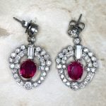 Cartier Art Deco Burma Ruby and Diamond Earrings, Circa 1920