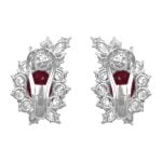 Burma Ruby and Diamond Astral Earrings HER12002 back view photo