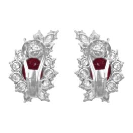 Burma Ruby and Diamond Astral Earrings HER12002 back view photo