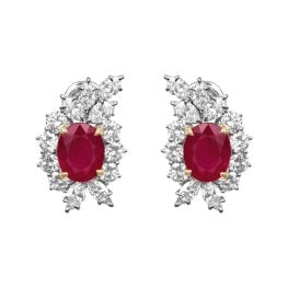 9.45ct total burma non heated ruby and diamond earrings Astral Earrings HER12002