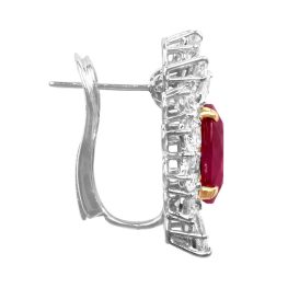 Burma Ruby and Diamond Astral Earrings HER12002 top side view photo