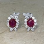 Burma Ruby and Diamond Astral Earrings