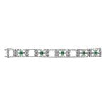 signed Cartier Art Deco Emerald and Diamond Bracelet, Circa 1925 HER1319 Top View 2