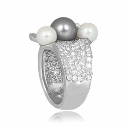 A French ring signed VCA with diamond and pearl floral design VCA Ring HER 1922