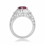 French ring signed Van Cleef & Arpels center burma non heated ruby VCA Ring 3157