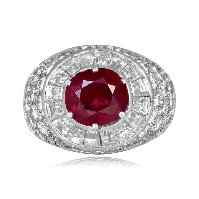 Van Cleef & Arpels 3.12ct Burma Ruby and Diamond Ring