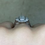 Emerald-Cut Diamond with Geometric Halo Bertrand Ring Basket View f3 JD3081E