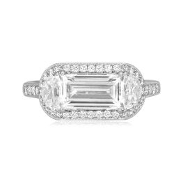 1.50 carat baguette cut diamond GIA Certified with diamond accents Peyton Ring JD5554B