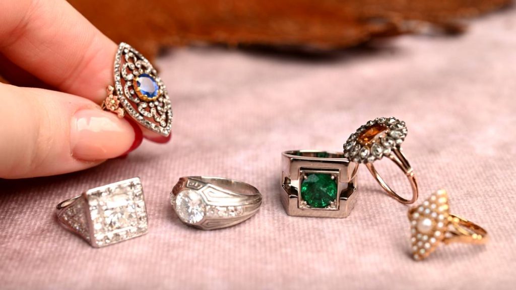 Model Finger with Antique Rings