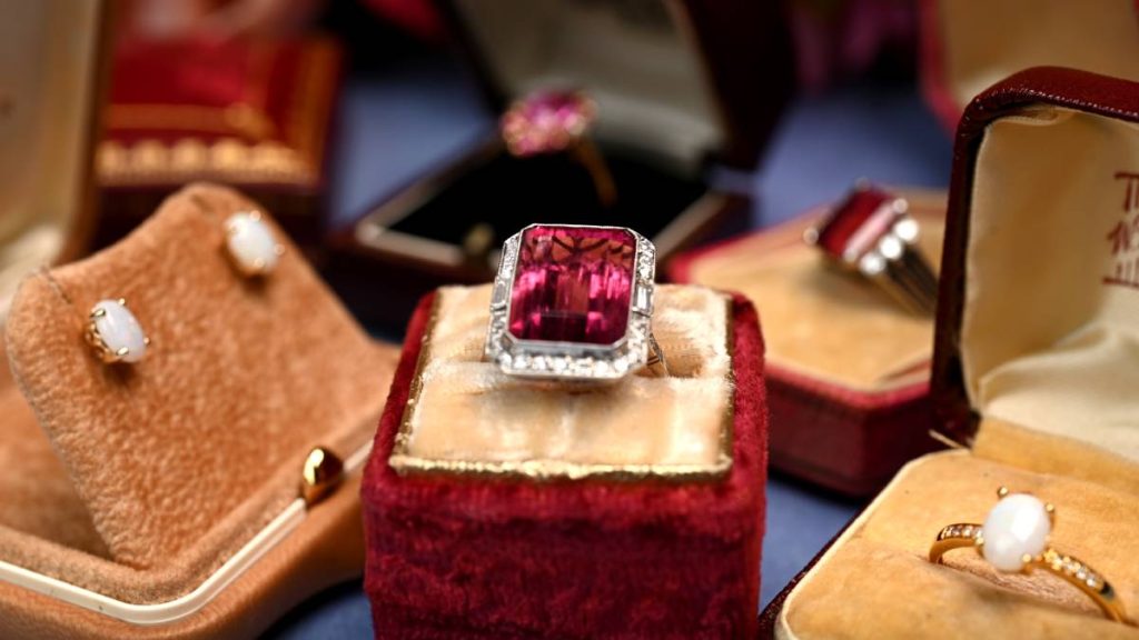 October Birthstone Rings Tourmaline and Opals