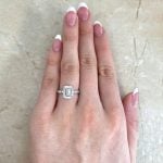 Emerald-Cut Diamond with Diamond Halo Hand Picture f1 RJ-4J878