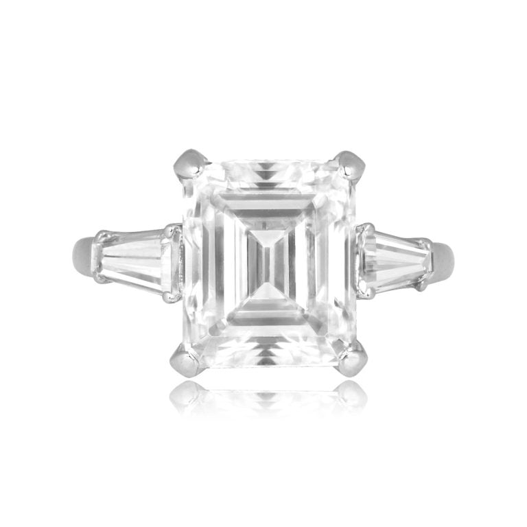 GIA 5.49ct Emerald Cut Diamond Karval Ring