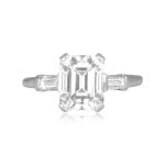 3.03 carat GIA certified center emerald cut diamond with baguette accents Lampe Ring RJ-5J234- TV