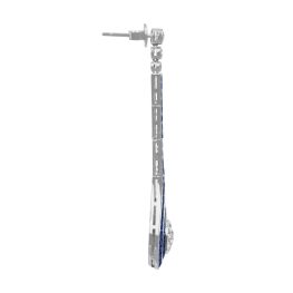 Sapphire and Diamond Drop Hubbard Earrigns SH525 top side view