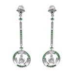 Emerald and Diamond Aberdeen Earrings SH526 back view photo