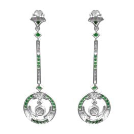 Emerald and Diamond Aberdeen Earrings SH526 back view photo