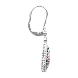 Floral Motif Drop Randolph Earrings SH527 top side view photo