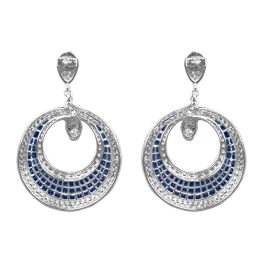 Sapphire and Diamond Snake Okolona Earrings SH528 back view photo